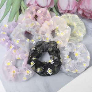 Wholesale Oversize Xxl Hair Scrunchies Band Hand Embroidered Scrunchie Small Flower Fruits Pattern 14cm 12cm from china suppliers