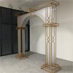 Factory luxury gold frame with white membrane arch for wedding furniture