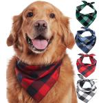 Small Medium Large Dogs Puppies Buffalo Plaid Dog Bandana 100% Cotton
