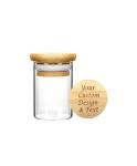 Food Storage Borosilicate Glass Spice Jar With Bamboo Lid For Herbs Noodles