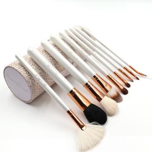 Wholesale White Wooden Handle Synthetic Makeup Brush Set 9pcs With Case from china suppliers