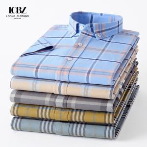 Wholesale Casual Plaid Shirt 100% Cotton Oxford Cotton Anti-Wrinkle Breathable Thin Man Shirts from china suppliers