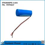 IFR26650PE-3.4Ah 3.2V LiFePO4 Battery Cell For Solar Light Flashlight Circle