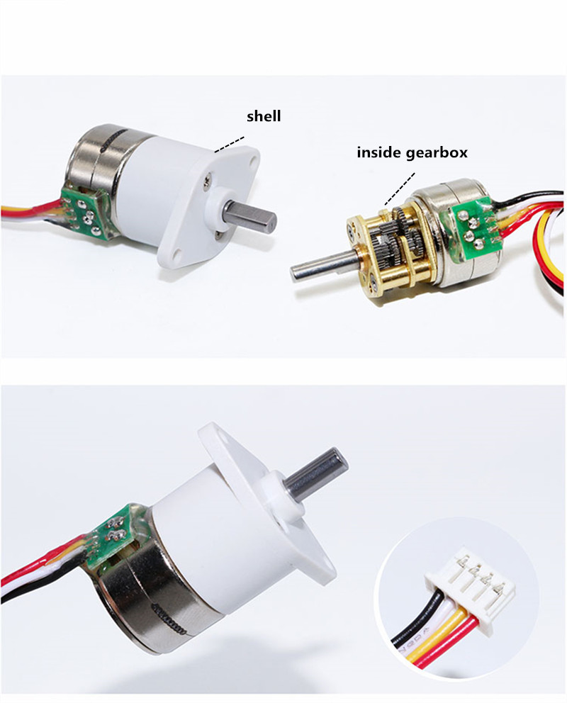 GM12 15BY Worm DC Stepper Motors 2 Phase 4 Wires 18d Stepper Angle Speed
