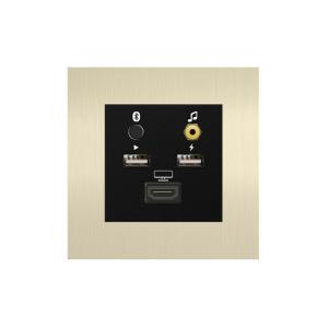 Wholesale Smart Laffey Multimedia Wall Socket Champagne / Bronze Color from china suppliers