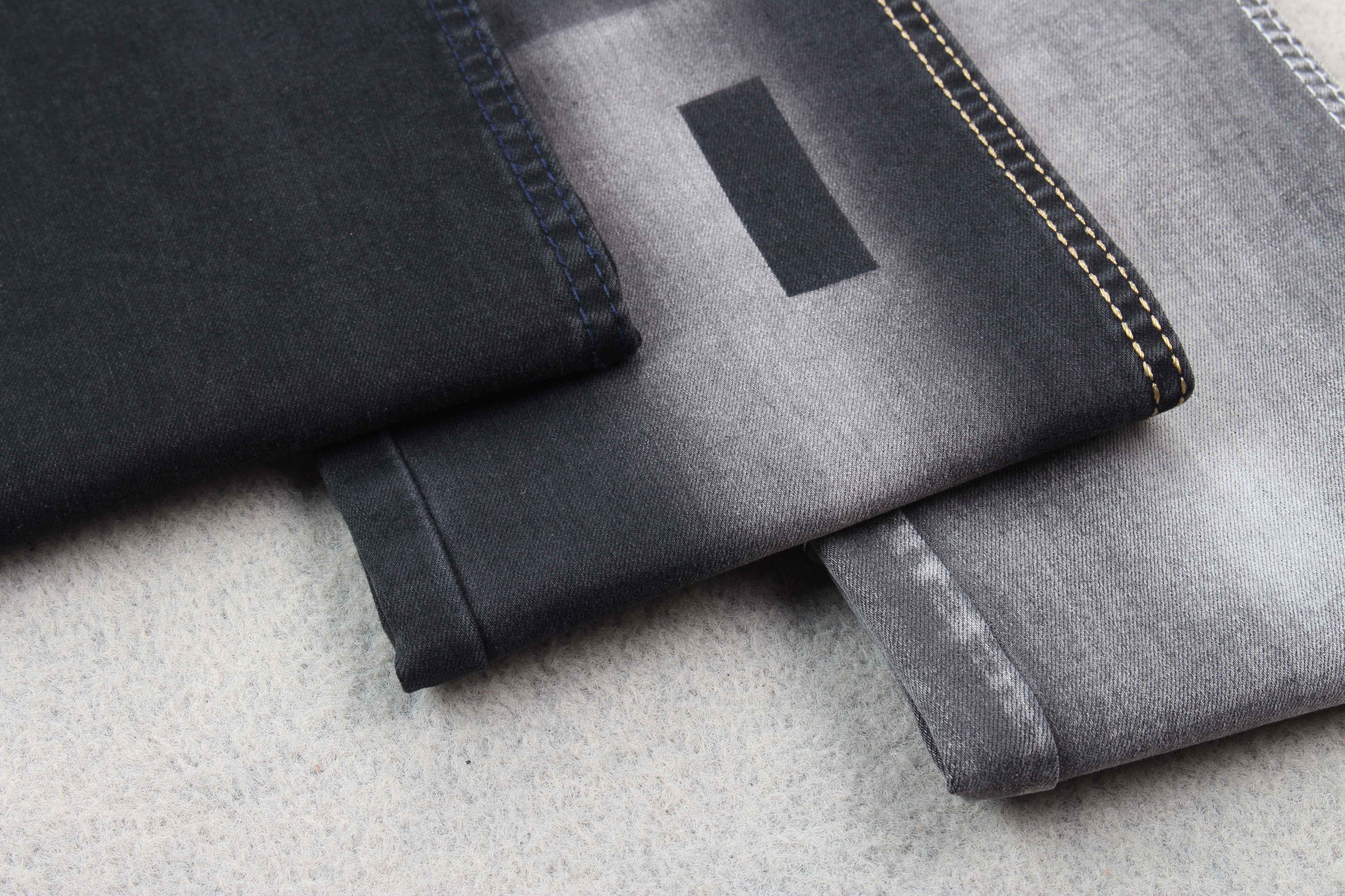 59" Width 10.9oz High Stretch Denim Fabric TR Sulfur Black Jeans