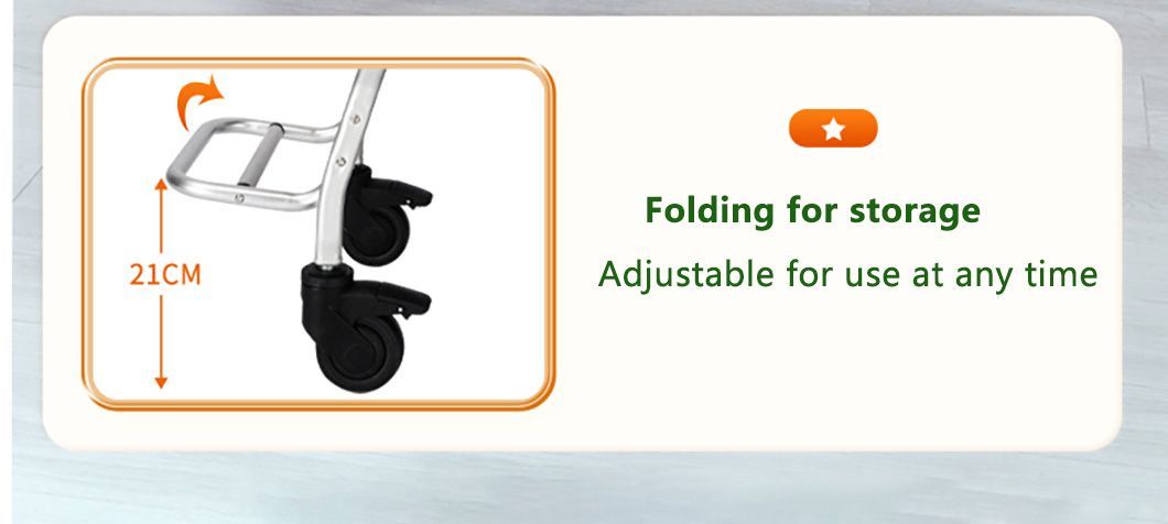 Toilet Safety Chair for Elderly and Disabled Aluminium Mobile Bathroom Chair with Wheels