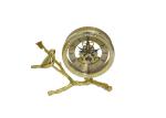 Table Stainless Steel Skeleton Clock Vintage Design With Brass Support