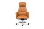 Genuine Leather Revolving Chair 3 Positions Locking 135 Degree Back Tilt With