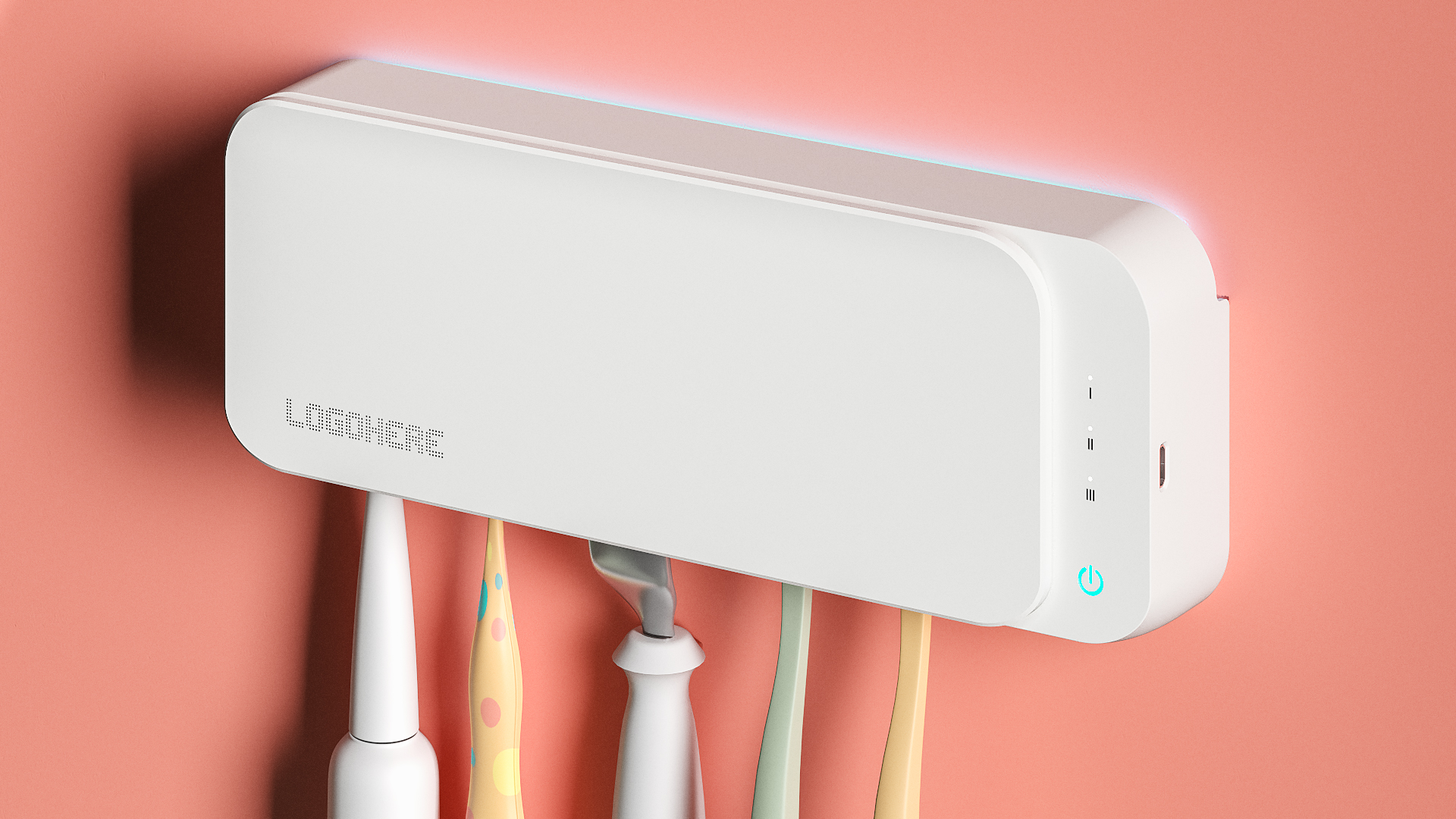 Wall Mounted UV Light Sanitizer For Bathroom Toothbrush Holder