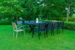 Black 11 Pieces Plastic Wood Modern Outdoor Garden Furniture Table Set 8-10