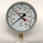 9000 Psi Stainless Steel Pressure Gauge 600 Bar 150mm Red Memory Pointer