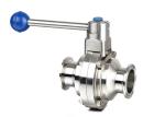 Hygienic Tri Clover Butterfly Valve , Sanitary Stainless Steel Butterfly Valves