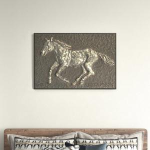 Wholesale 38 Inch Interior Decoration Running Horses Metal Wall Art Decor Embossed Panels from china suppliers