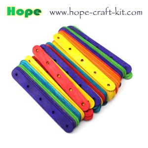 Wholesale Natural wood color, asst colors wooden craft sticks with holes for hobbies and children DIY hand-craft from china suppliers