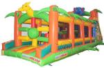 Animal Kingdom Outdoor Children's Blow Up Obstacle Course With Slide