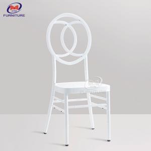 China White Steel Iron Wedding Chiavari Chair Seven Bars Design on sale