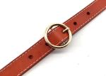 2.0cm Brown Women's Fashion Leather Belts Light Gold Metal Pin Buckle