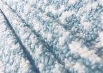 Circle Loop Soft Blanket Fabric Velvet Polyester Fleece Blue White 340GSM