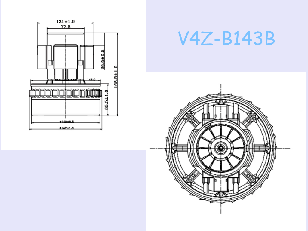 Waterproof 14mm/S Vibration 1KW 50HZ Vacuum Cleaner Motors