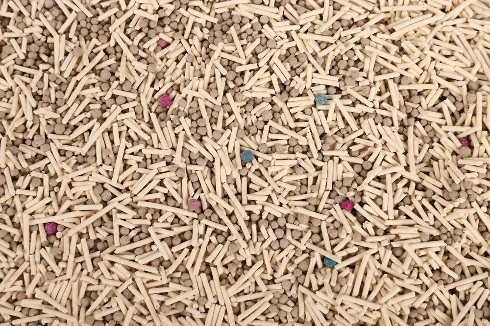 Red Pink Blue Green Grey Bentonite Tofu Litter Mixed Cat Litter