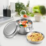 Leak Proof Round Stainless Steel Lunch Box Food Storage Healthy Bento Box