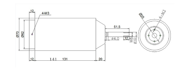 Low Resistance 70 * 141mm 200A Inrunner Brushless DC Motor