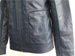 Navy Upstyled Mens PU Jacket , Faux Leather Biker Jacket With Suede Detail