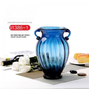 Wholesale Solid Color Two Ears Glass Bottle Vase , Flower Vase Glass For Home Decor from china suppliers