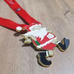 Zinc Alloy Christmas Running Medals 80mm Santa Dash Medals With Sublimation