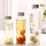 18 Oz Leak Proof Portable Glass Bottle , Carrying Sleeve Reusable Drink Bottle