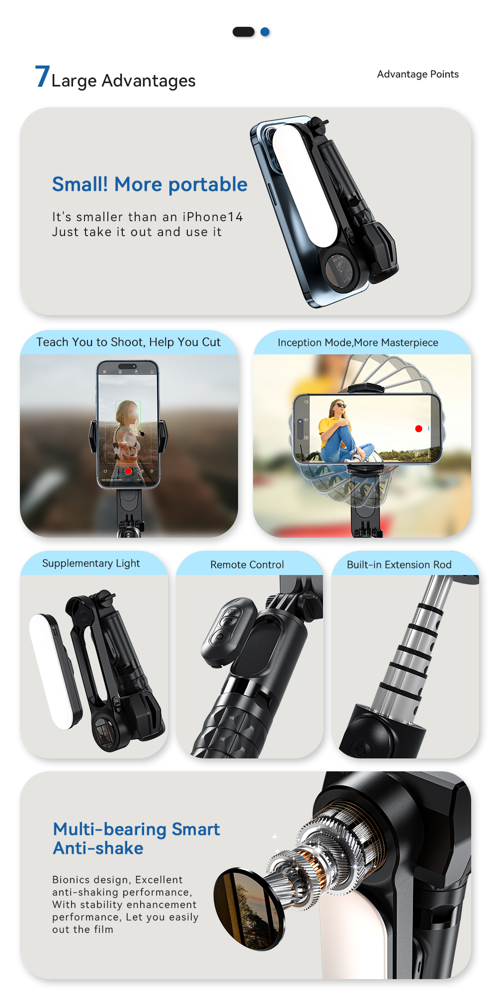 Essager 2022 Yunxiang Single-axis Gimbal Stabilizer Phone Holder With LED Fill Light Handheld Mobile Phone Stand