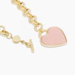 925 Sterling Silver Heart Charm Bracelet in Chic Pink for Girls Delightful