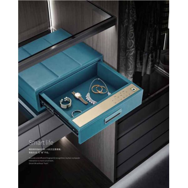 Digital Touch Screen Password Wardrobe Cabinet Fingerprint Drawer Lock Box Jewelry Key Safe Box