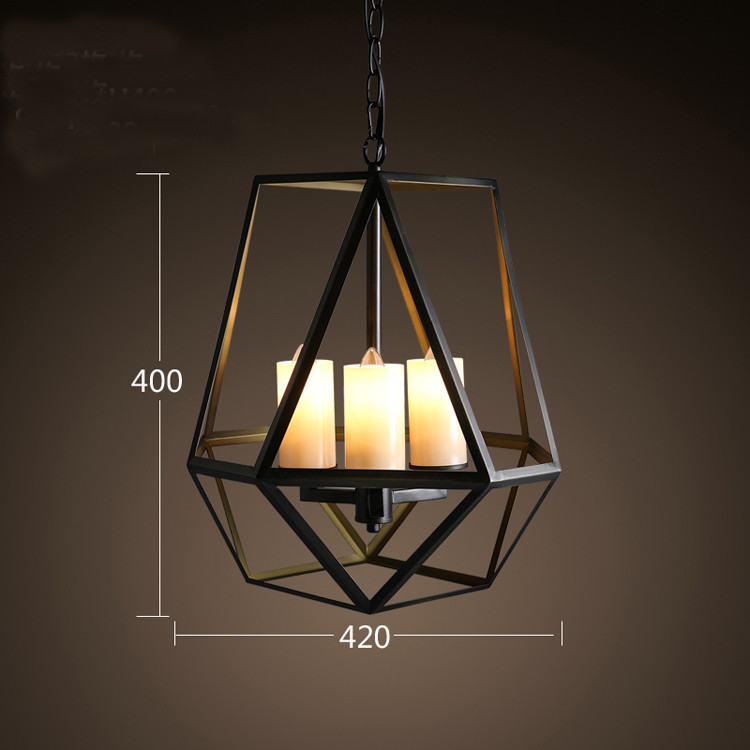 Vintage Retro Loft Industrial Black Painted Wrought Iron Bird Cage Chandelier(WH-CI-123)