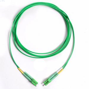 Wholesale Green Cable Fibre Optic Patch Cord LC/APC-LC/APC Singlemode Duplex 3.0mm OFNR from china suppliers