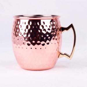 Wholesale 16oz Moscow Mule Mugs Bar Tool Set Hammered Copper Mugs With Stainless Steel Lining from china suppliers