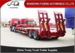 2 axles lowboy low bed truck semi trailer 30 ton 40 ton with spring ladder