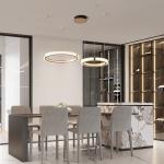 Creative Nordic Minimalist Double Ring Dining Room Chandelier Simple Modern