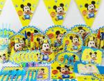 Baby Mickey theme Baby birthday party set plate cup&napkin tablecloth favor gift
