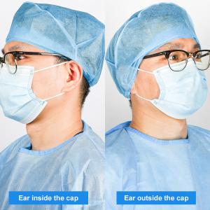 Wholesale Hospital Medical Surgical Cap / Disposable Non Woven Blue Surgical Doctor Cap from china suppliers