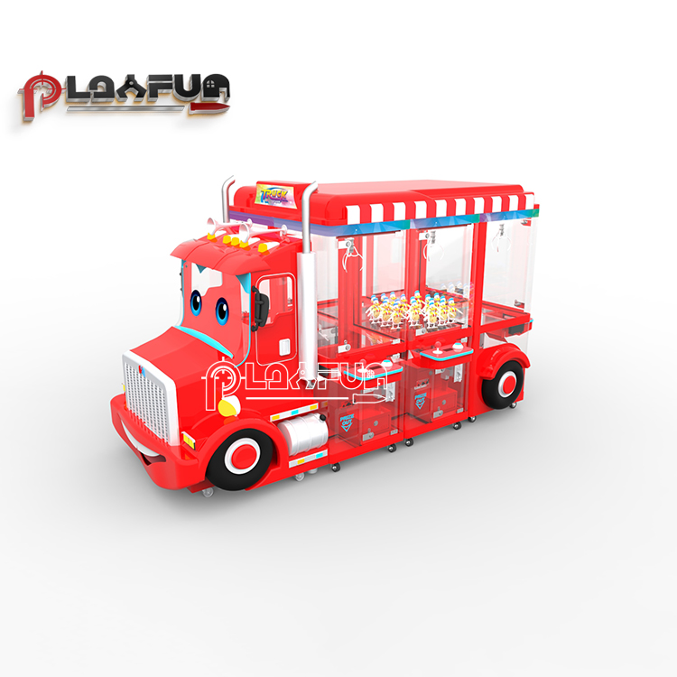 Brazil Popular Coin-operated 6 Players 8-10 cm Stuffed Animal Toys Doll Gift Christmas Truck Crane Claw Game Vending Machine