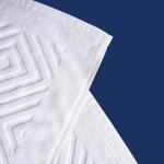 Luxury Hotel Quality Bath Mats Dobby White 100% Cotton Bath Mat Hotel Linen Eco
