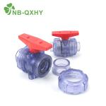 Blow-Down Valve UPVC Transparent Clear Double Union Ball Valve for Aquarium