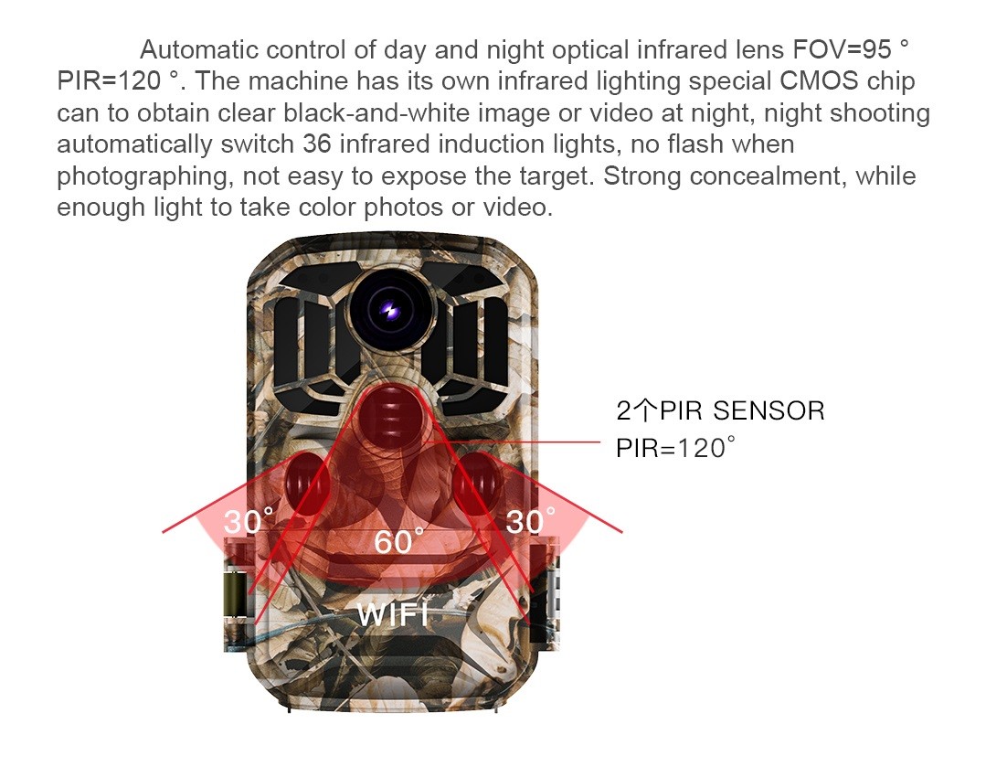 Wireless Hunting Game Camera Night Vision Waterproof Wifi Outdoor Wildlife