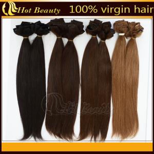 Wholesale Personalized Straight Black Human Real Hair Clip In Hair Extensions silky and soft hair from china suppliers