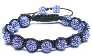 Wholesale Adjustable Shamballa Bracelet, Blue Rhinestone Ball from china suppliers