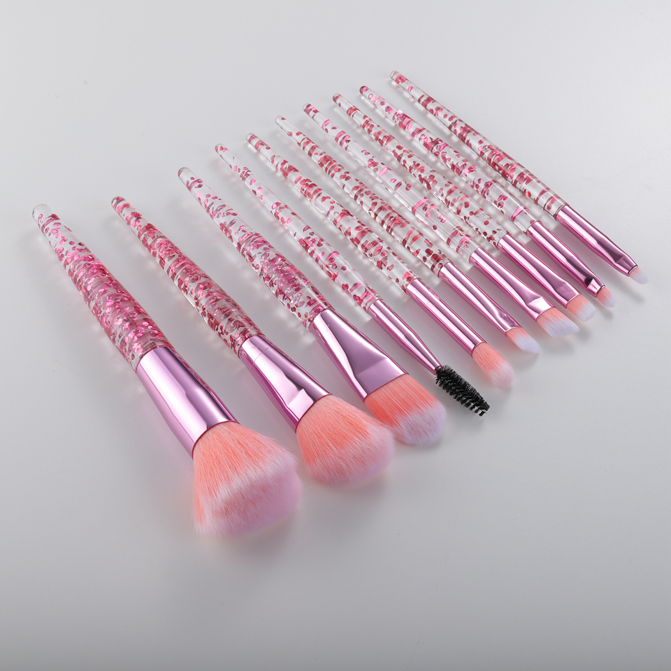 FLD Custom logo 10pcs Glitter Makeup Brushes Set Private label