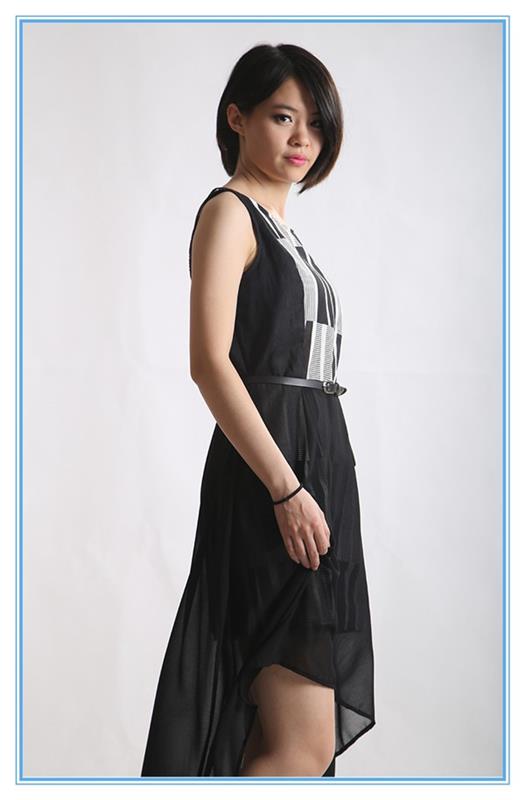 2016 Fashion Ladies Linen Chiffon Dress With Short Front Long Back