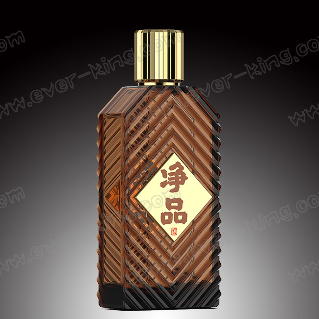 Cork Crystal Rum Liquor Glass Bottles Luxury Custom Design 700ml